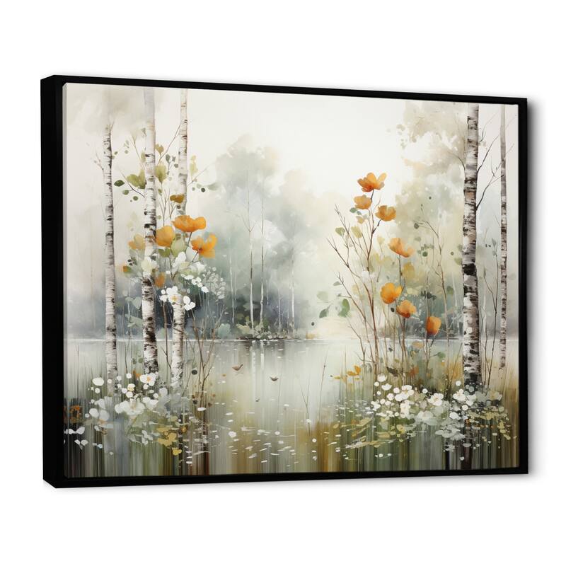 Designart "Minimalism Forest Woods I" Landscapes Framed Wall Art Living Room