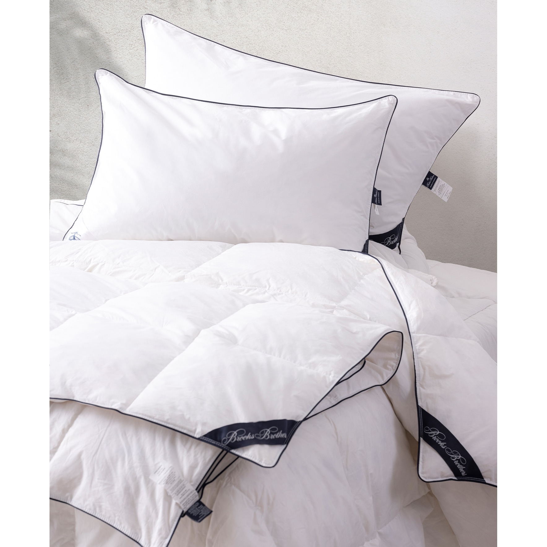 Brooks Brothers Goose Down Feather Pillow White King