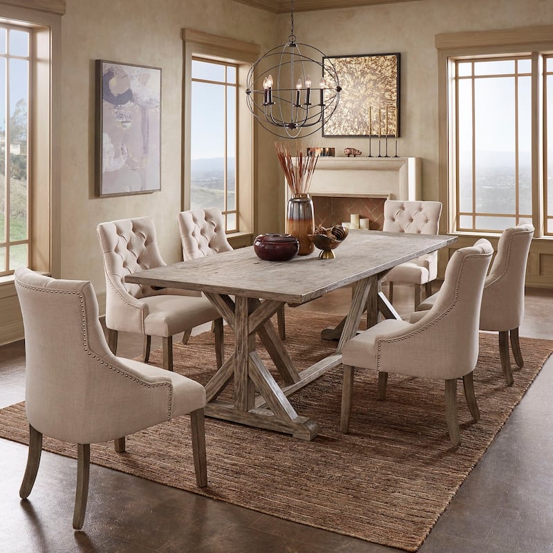 Paloma Antique Grey Reclaimed Wood Dining Set by iNSPIRE Q Artisan