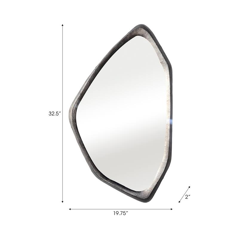 Metal Aluminum Wall Mirror Asymmetrical Shape Home Office - 32" Bronze - 19" x 1" x 32"