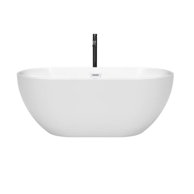 Wyndham Collection Brooklyn 60" Free Standing Acrylic Soaking Tub with