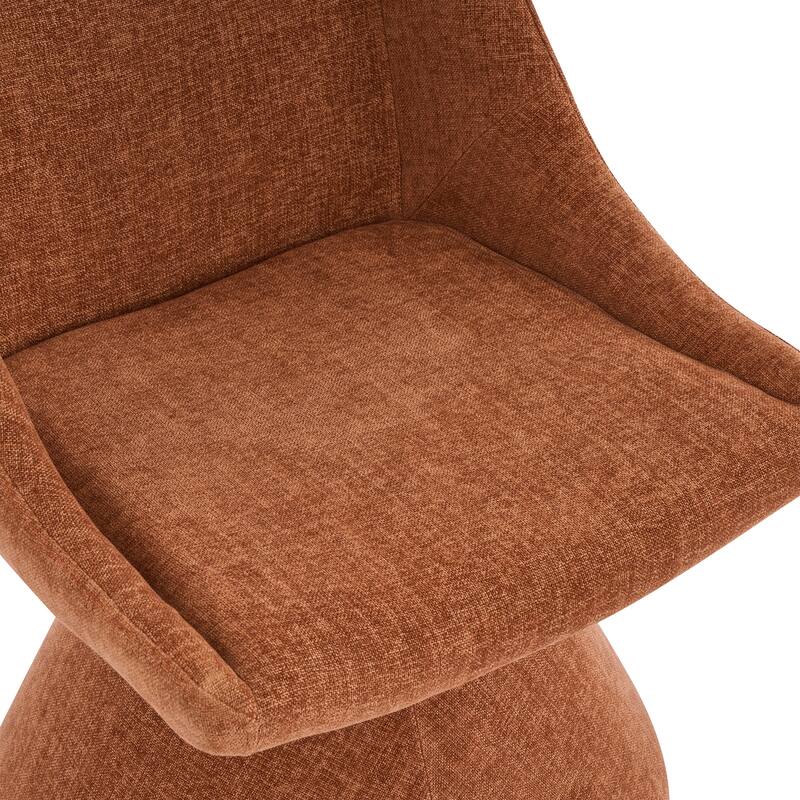 Christopher Knight Home - Modern 180° Swivel Upholstered Dining Chairs Set with Metal Frame & Wrap-round Design, Set of 2