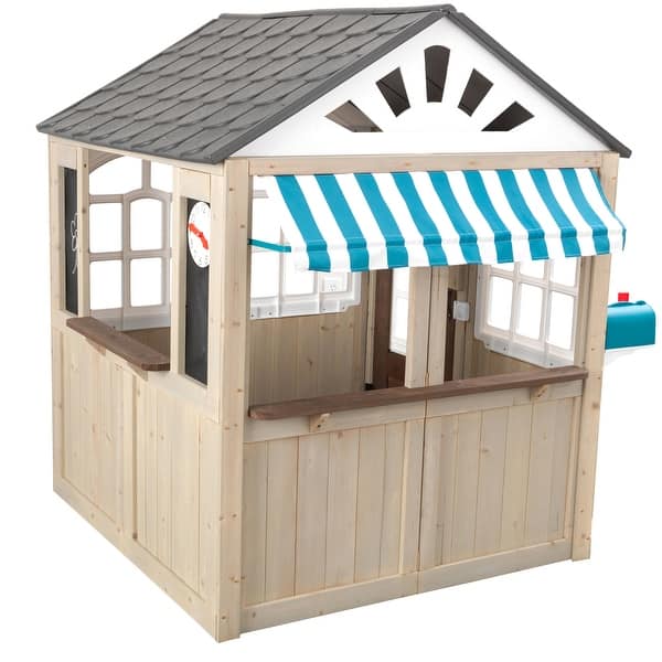 Shop Hillcrest Wooden Outdoor Playhouse On Sale Overstock