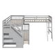 preview thumbnail 7 of 14, Gray Twin over Full Size Solid Wood L-Shaped Bunk Bed With 3 Drawers, Ladder and Staircase
