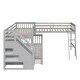 preview thumbnail 7 of 13, Twin Over Full Pine Wood L-Shaped Bunk Bed with 3-Drawers, Ladder, Staircase, Guardrails for Kids' Room, Easy Assembly, Grey
