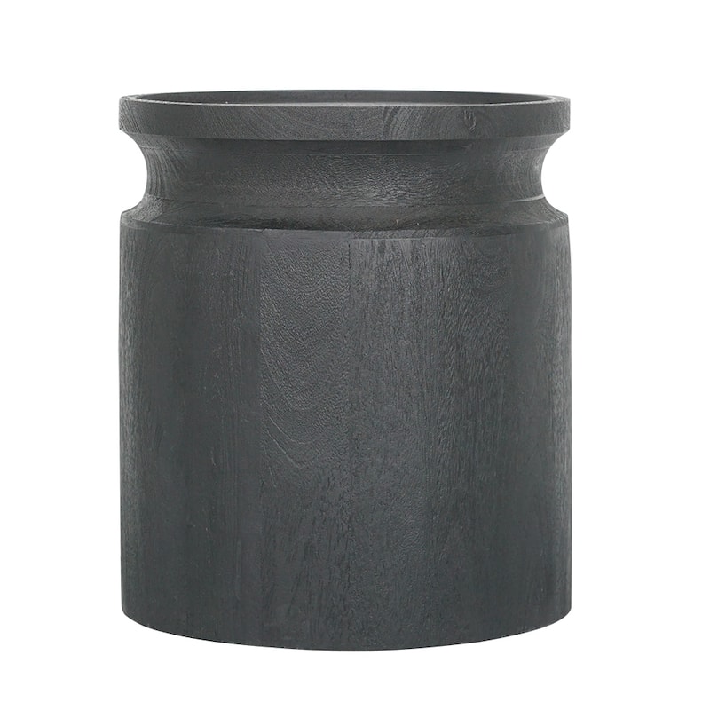 14" Minimalist Sculptural Side Table, Solid Wood