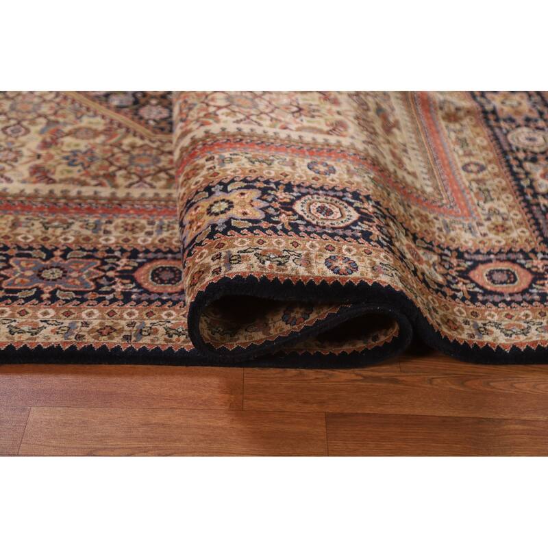 Hand Knotted Oriental 100% Wool Carpet Traditional Medallion Beige & Ivories Bidjar Area Rug - 9' 0'' X 5' 11''