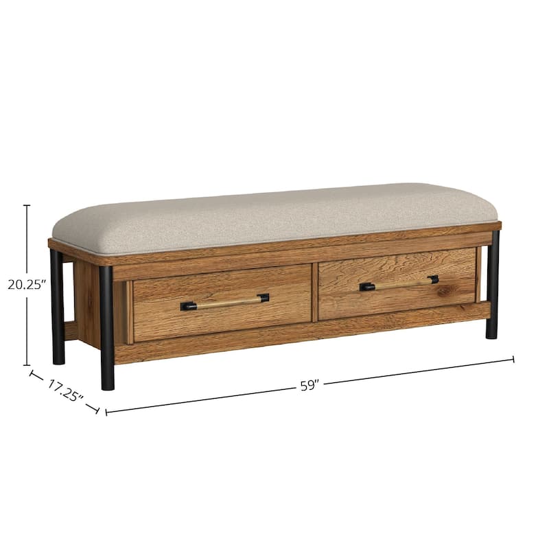 Norcross Rubberwood Bench, Hickory