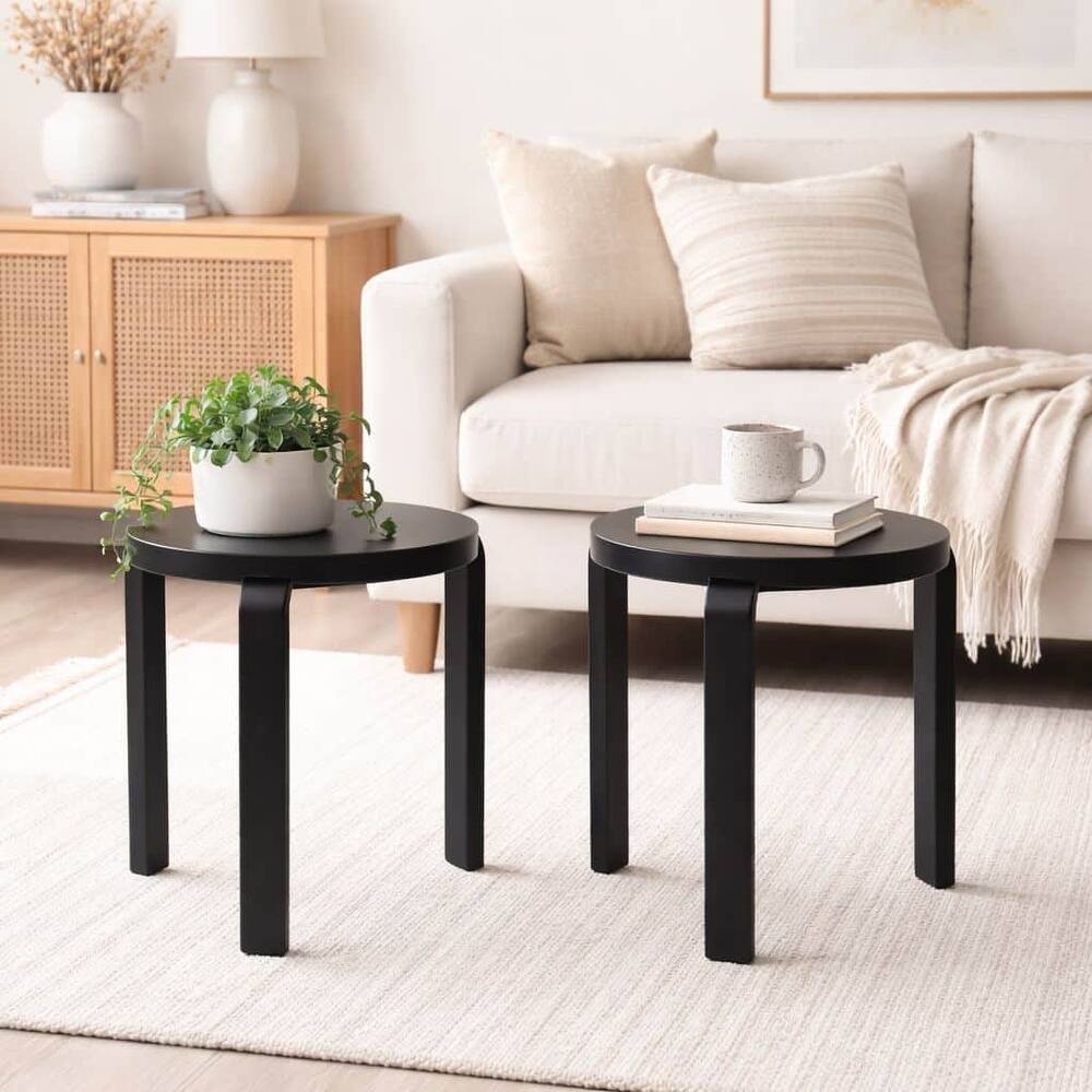 Mateo Round Backless Stacking Stools Set of 2