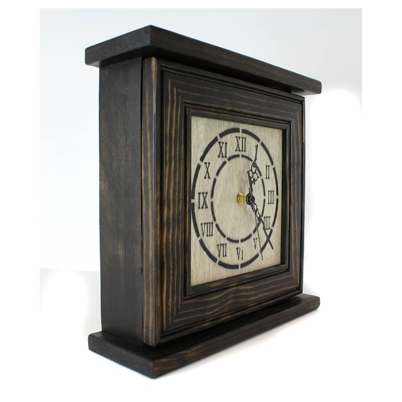 American Furniture Classics Model Mantel Clock in Dark Walnut Veneer with Secret Compartment