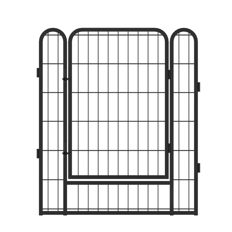 8 Panels Heavy Duty Metal Pet Fence Playpen Kit Indoor/Outdoor Pet Dog Fence Playground Exercise Pen (31.7 in. H x 27.4 W)