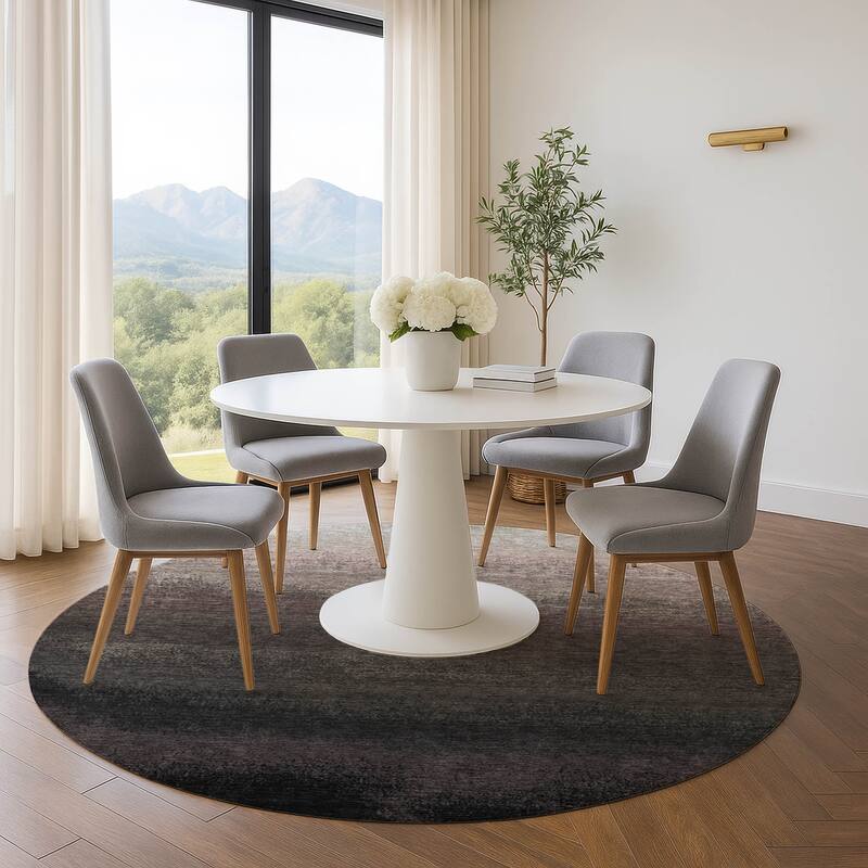 Premium Washable Super Soft Abstract Ombre Mayfield Rug - Black - 8' x 8'