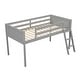 preview thumbnail 13 of 12, Artsy Twin Size Wood Low Loft Bed with Convertible Ladder, ladder can be placed on the left or right, Safety Guaranteed, Gray