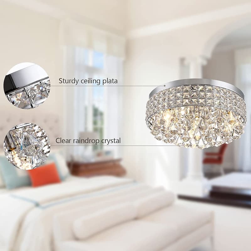 Maxax 4 - Light 15'' Crystal Metal Flush Mount - N/A