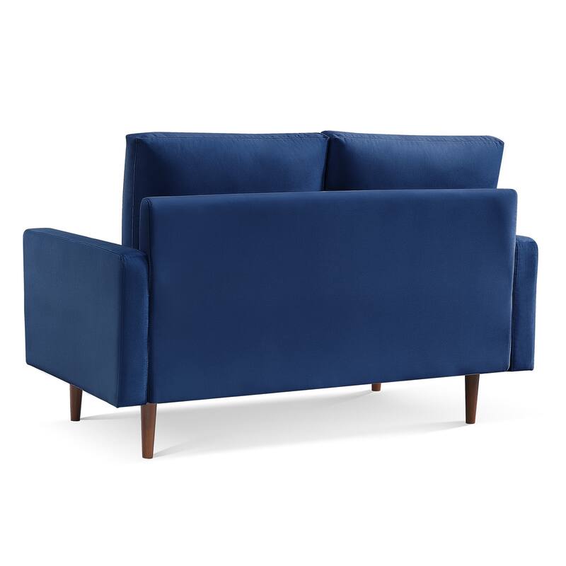57 Inch Wide Upholstered Loveseat with Square Arms - N/A