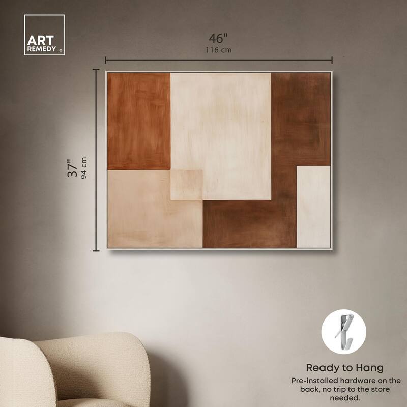 Cream and Brown Panels IV Canvas by Art Remedy