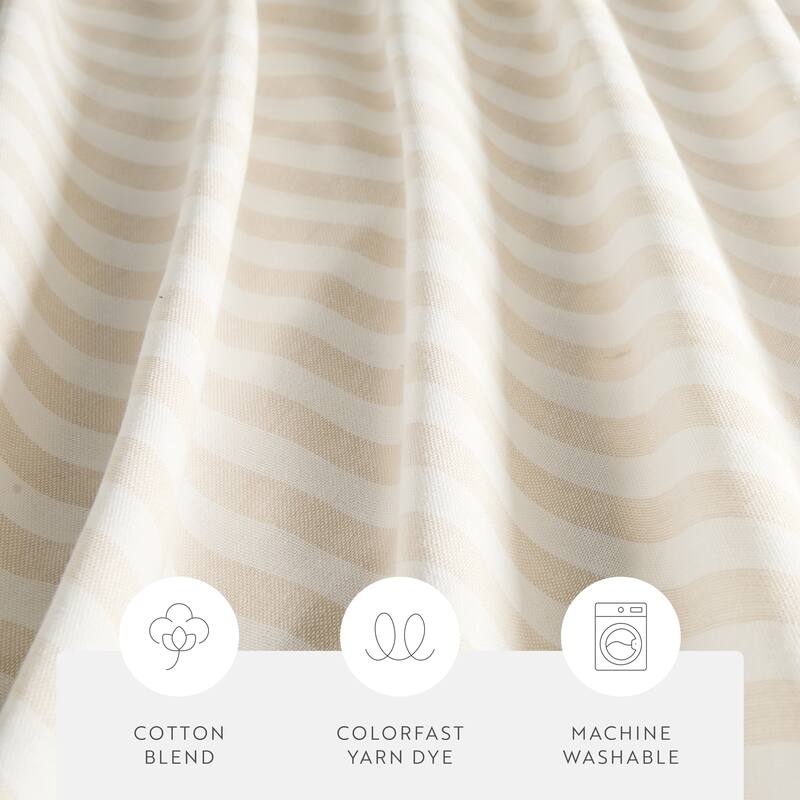 Becky Cameron Cotton Blend Striped Shower Curtain