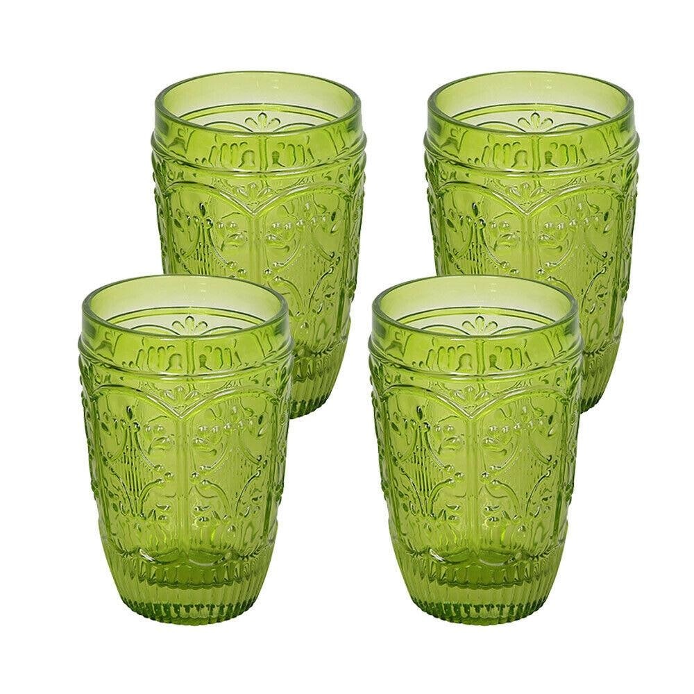 Embossed Beaded Glass Cups
