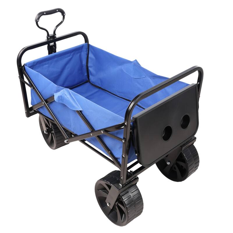 Foldable Garden Utility Cart with 360° Rotating Wheels, Supports 150 lbs