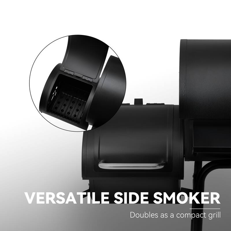 Royal Gourmet CC1830S Charcoal Grill with Offset Smoker,Black