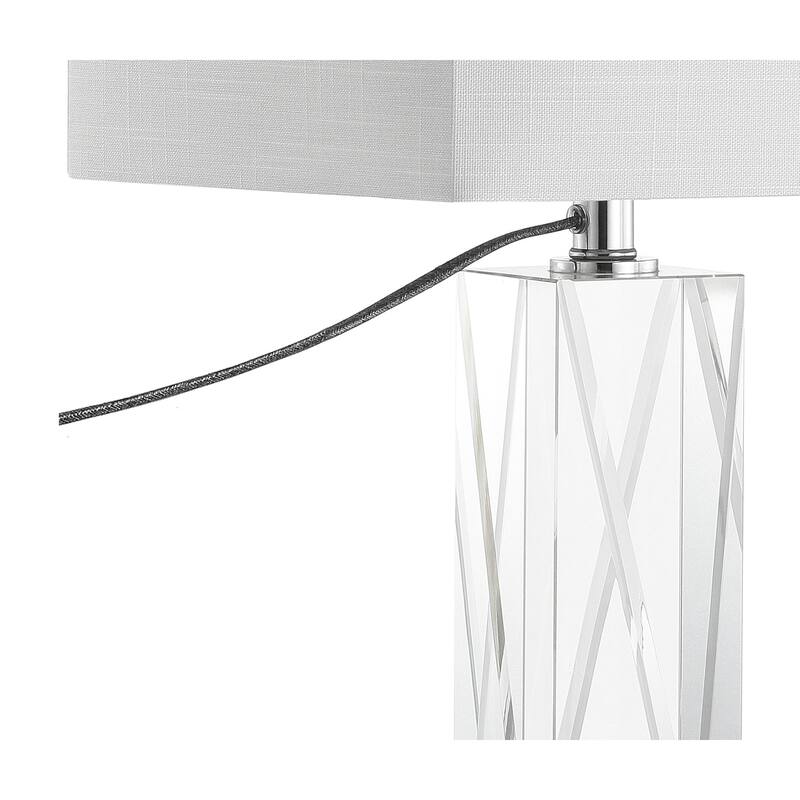 Kevin 26.5" Crystal LED Table Lamp, Clear by JONATHAN Y