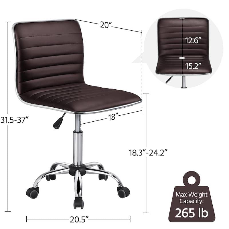 Yaheetech Foam Task Chair with Swivel and Faux Leather Office Chair