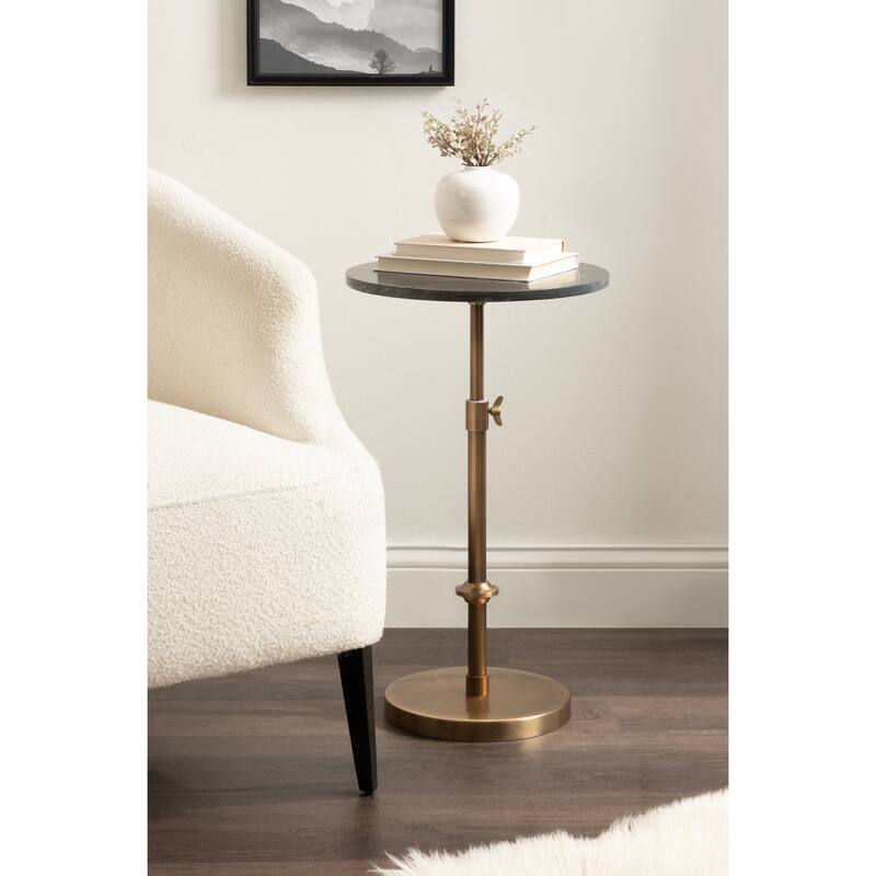 Kate and Laurel Engles Adjustable Marble Table and Plant Stand