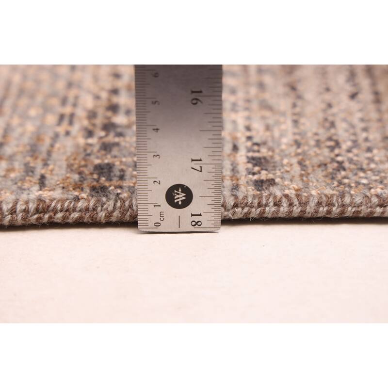 ECARPETGALLERY Hand-knotted Finest Silk Shadow Taupe Viscose, Wool Rug - 5'11 x 8'11