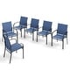 preview thumbnail 18 of 19, MAISON ARTS 4/6 Pieces Patio Dining Chairs, 3-Color Outdoor Textilene Dining Chairs Blue-6 Pieces