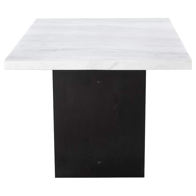 Maroney Rustic Espresso Marble Top Dining Table