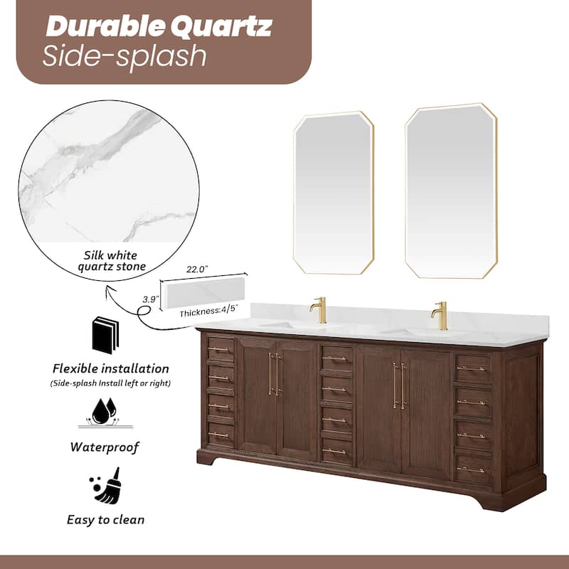 Tokyo Bath Vanity with Quartz Stone Top without Mirror