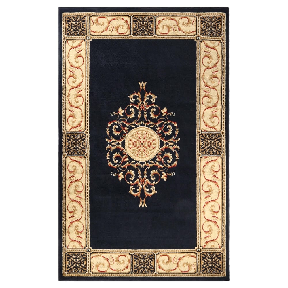 Superior Elegant Medallion Non-Slip Washable Indoor Area Rug