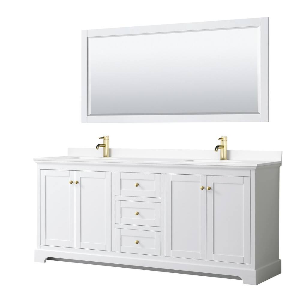 Wyndham Collection Avery 80" Free Standing Double Basin Vanity Set
