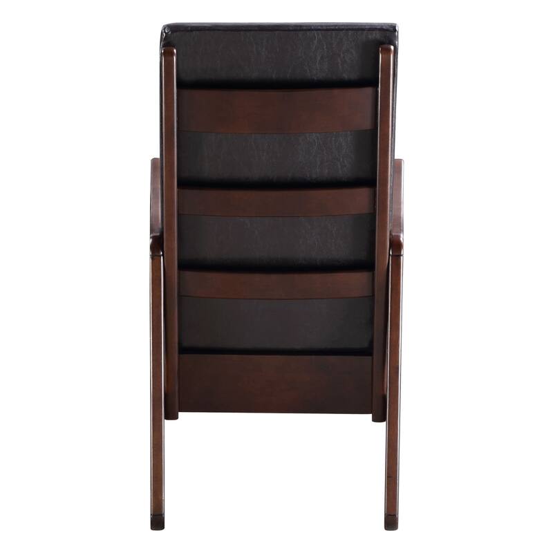 Dark Brown and Espresso Rocking Chair with Armrest - Brown+Black