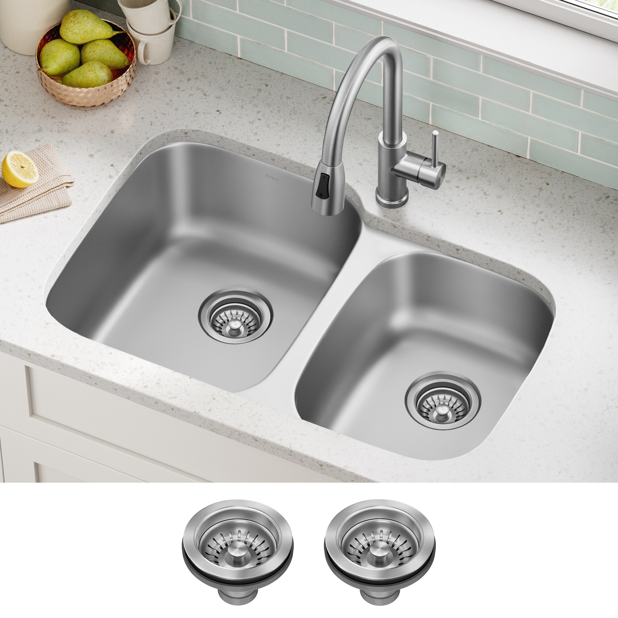 MADOL Stainless Steel Kitchen Sink Strainer With Flange | 1-1/2" X 3-1/2" - 4" Opening