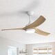 preview thumbnail 25 of 67, 52" Noiseless Ceiling Fan with Integrated LED Light Blades Reversible and Remote Control, Smart Optional 52Inch(Non-Smart) - White and Beige1