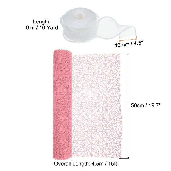 2 Rolls Flower Wrapping Mesh Paper, 15ft Floral Package with 2 Rolls Flower Wrapping Mesh Paper, 15ft Floral Package with