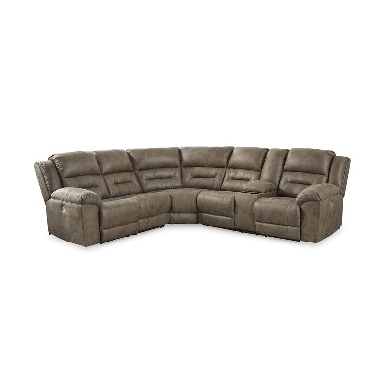 Signature Design by Ashley Ravenel Brown 3-Piece Power Reclining Sectional - 106" W x 93" D x 43" H