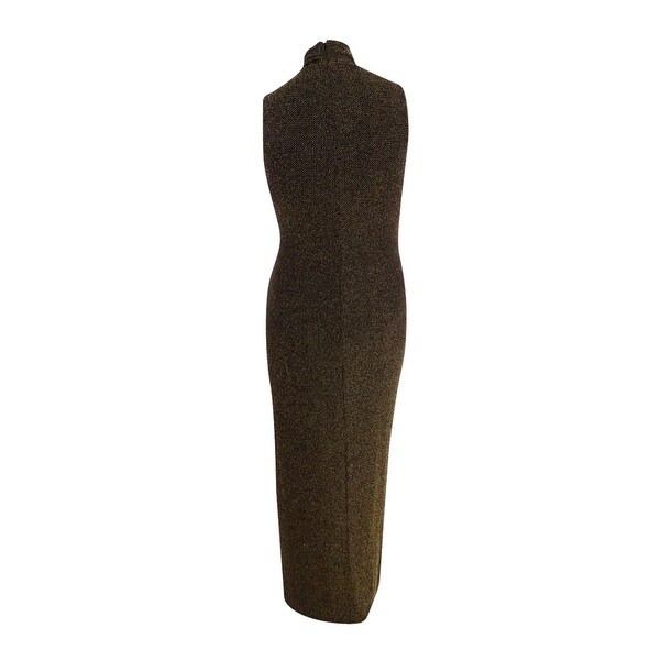 ralph lauren black gold dress