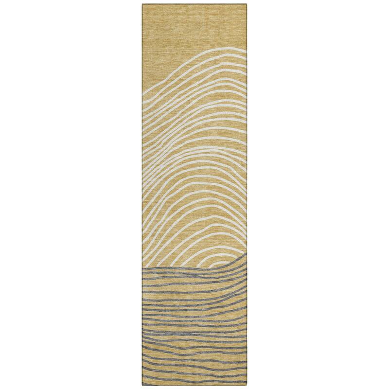 Machine Washable Indoor/ Outdoor Modern Arches Chantille Rug