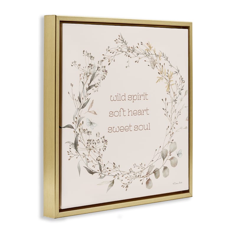 Stupell Wild Spirit Soft Heart Sweet Soul Framed Floater Canvas Wall Art Design By Susan Ball