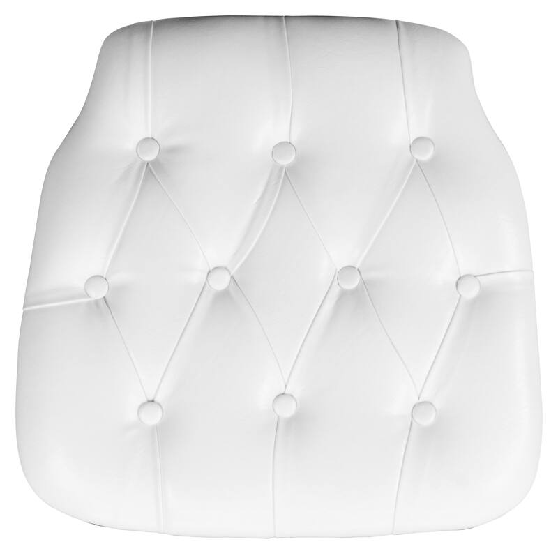 Hard Tufted Vinyl Chiavari Chair Cushion - Event Accessories - White
