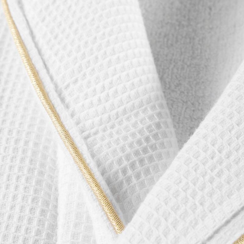 Authentic Hotel Spa Unisex Turkish Cotton Waffle Weave Terry Bath Robe