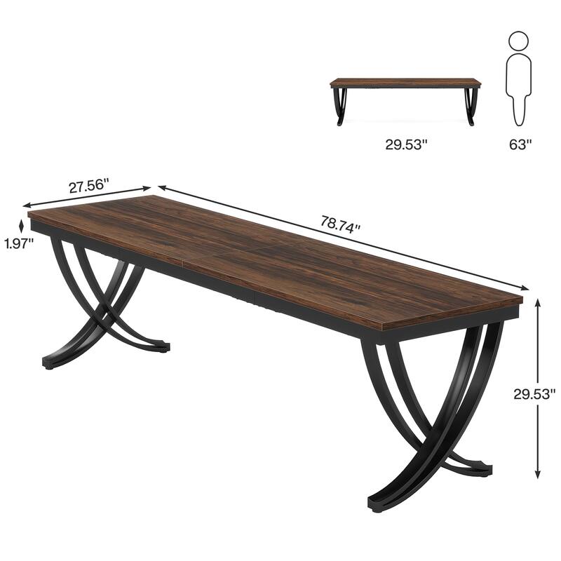 78.7-Inch Extra Long Double Desk 2-Person Home Office Computer Desk