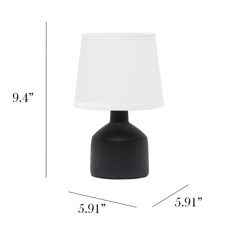 Simple Designs Mini Bocksbeutal Ceramic Table Lamp, Black - N/A