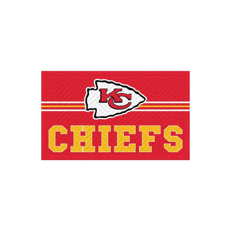 28 in. x 16 in. Embossed Door Mat, Kansas City Chiefs
