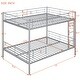 preview thumbnail 7 of 25, Metal Full over Full Bunk Bed Frame with Ladder, Full-length Guardrail for Kids, Teens - Convertible into 2 Separate Full Beds