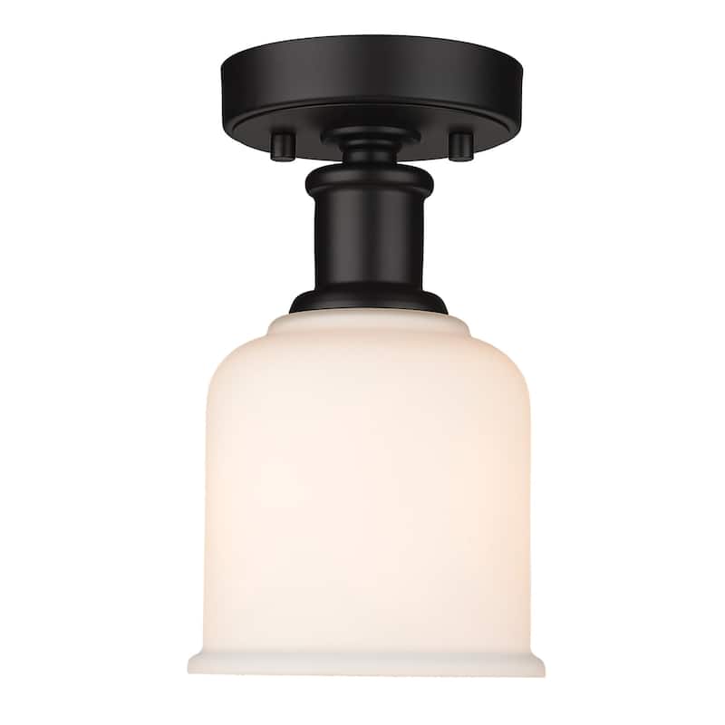 Z-Lite 733F1 Bryant 6" Wide Semi-Flush Ceiling Fixture - Matte Black