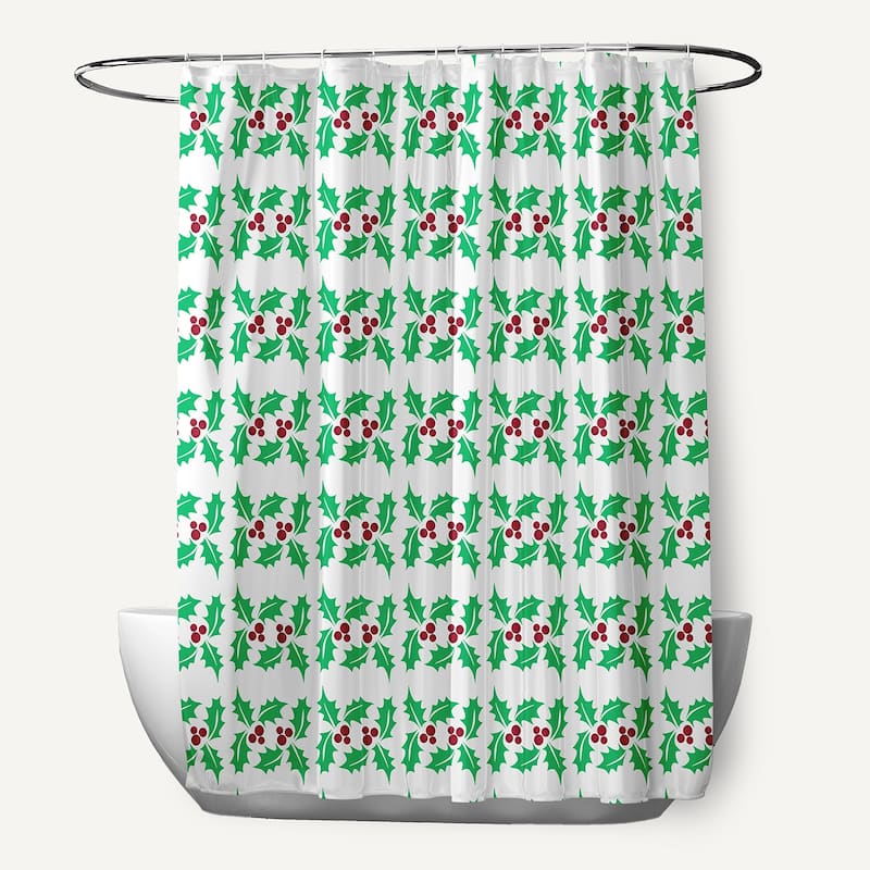 Holly Stripes Shower Curtain - Bright Green