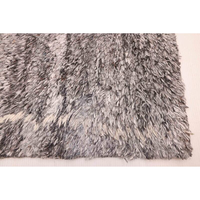 ECARPETGALLERY Hand-knotted Tangier Dark Grey Wool Rug - 4'11 x 8'1
